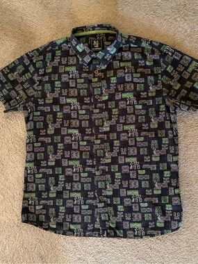 HINANO Tahiti Short Sleeve Tahitian Girl Tiki Design Hawaiian shirt size Large